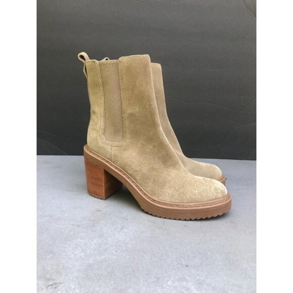 LOUISE ET CIE woman's Varsan Platform Chelsea Boot In Sandstorm Suede size 8.5 - Picture 2 of 7